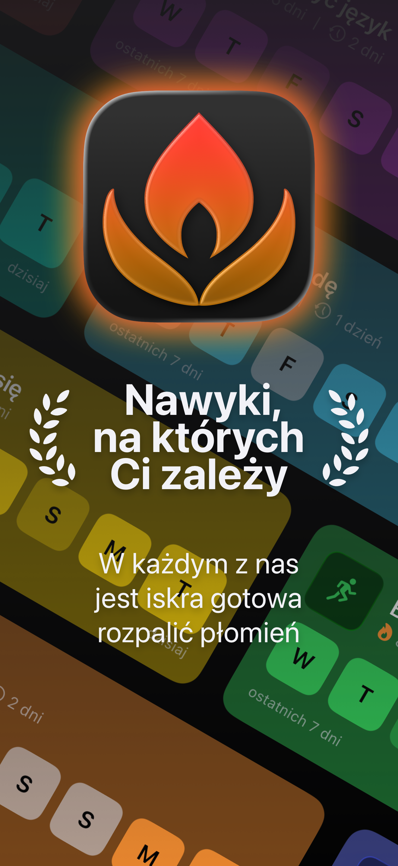 Plakat z ikoną Spark na środku i tekstem poniżej