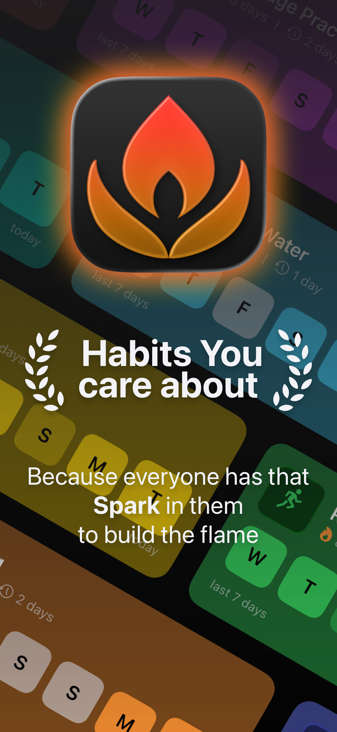 Poster with Spark icon in the center and text below